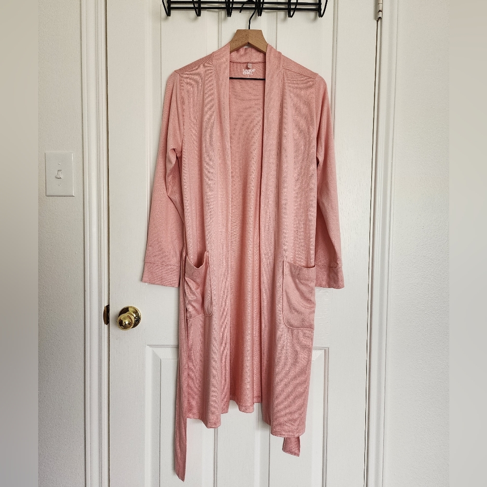 Lands' End Soft Peachy Pink Lounge Robe